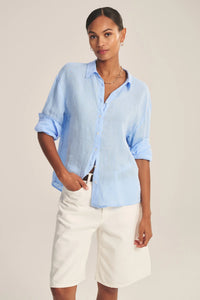 Velvet - Brighton - Woven Linen Button Up in Sailboat