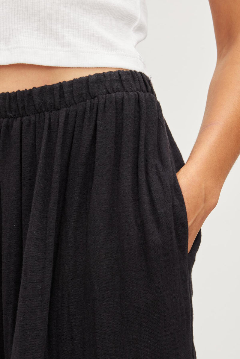 Velvet - Danielle - Cotton Gauze Tiered Skirt in Black