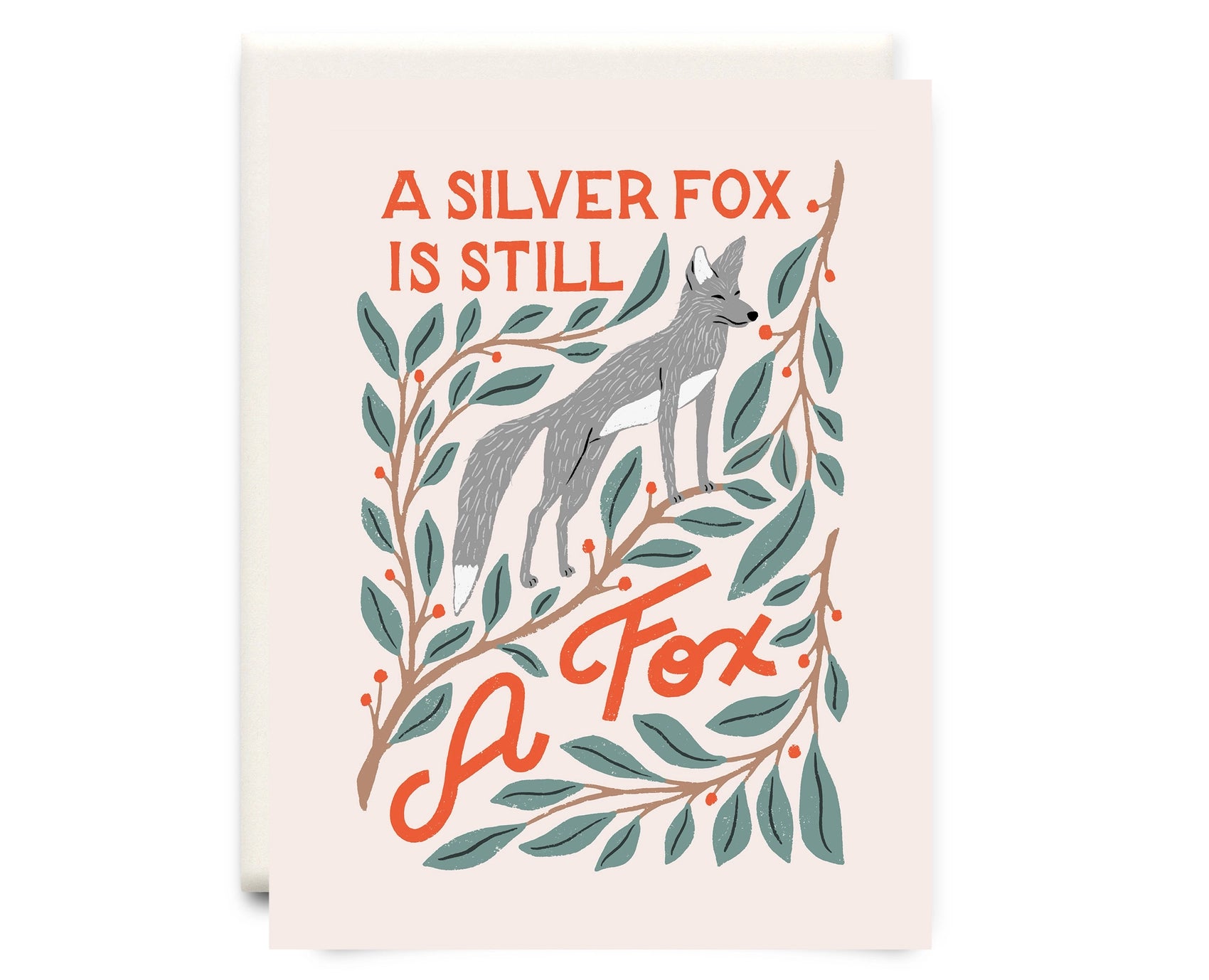 Inkwell Cards - A silver Fox - Birthday Greeting Card