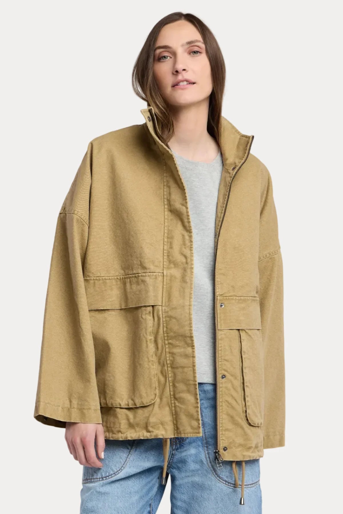 Velvet - Hunter Canvas Parka Jacket in Barley