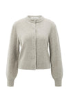 YAYA - Cardigan with Detachable Collar in Brownish Green