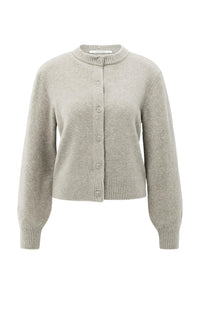 YAYA - Cardigan with Detachable Collar in Brownish Green