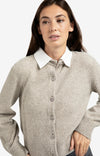 YAYA - Cardigan with Detachable Collar in Brownish Green