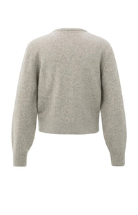 YAYA - Cardigan with Detachable Collar in Brownish Green