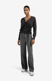 YAYA - Cardigan with Tie waist in Oyster Black