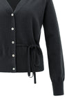 YAYA - Cardigan with Tie waist in Oyster Black