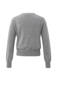YAYA - Cardigan with tie waist in Medium Grey