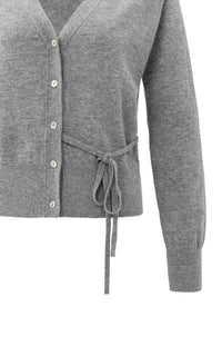 YAYA - Cardigan with tie waist in Medium Grey