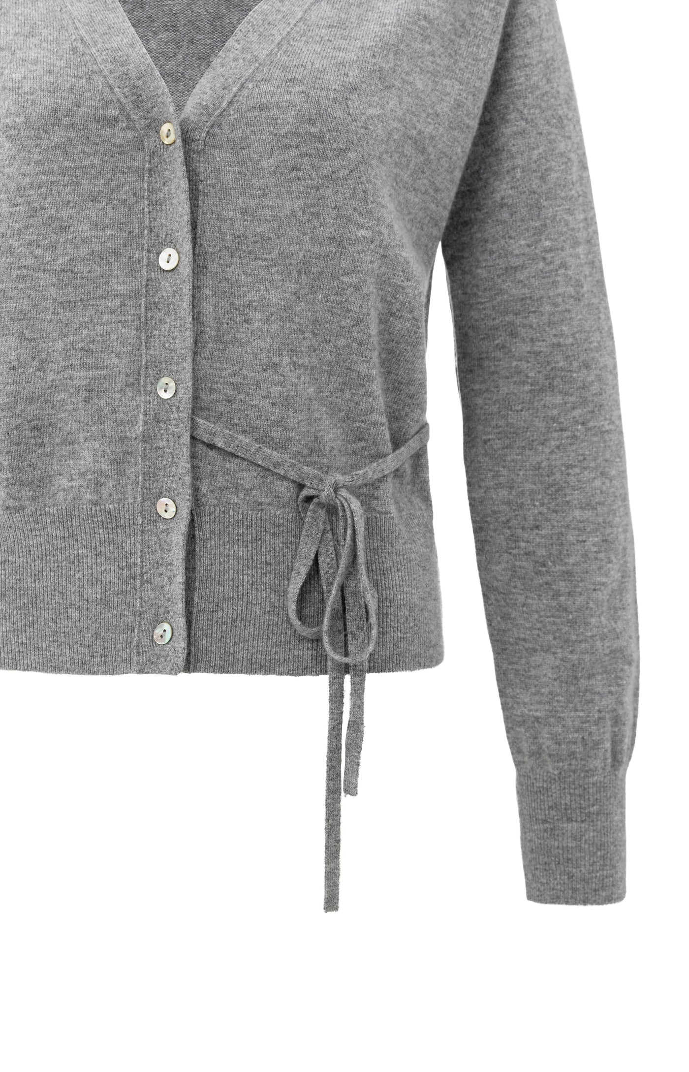 YAYA - Cardigan with tie waist in Medium Grey