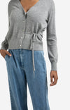 YAYA - Cardigan with tie waist in Medium Grey