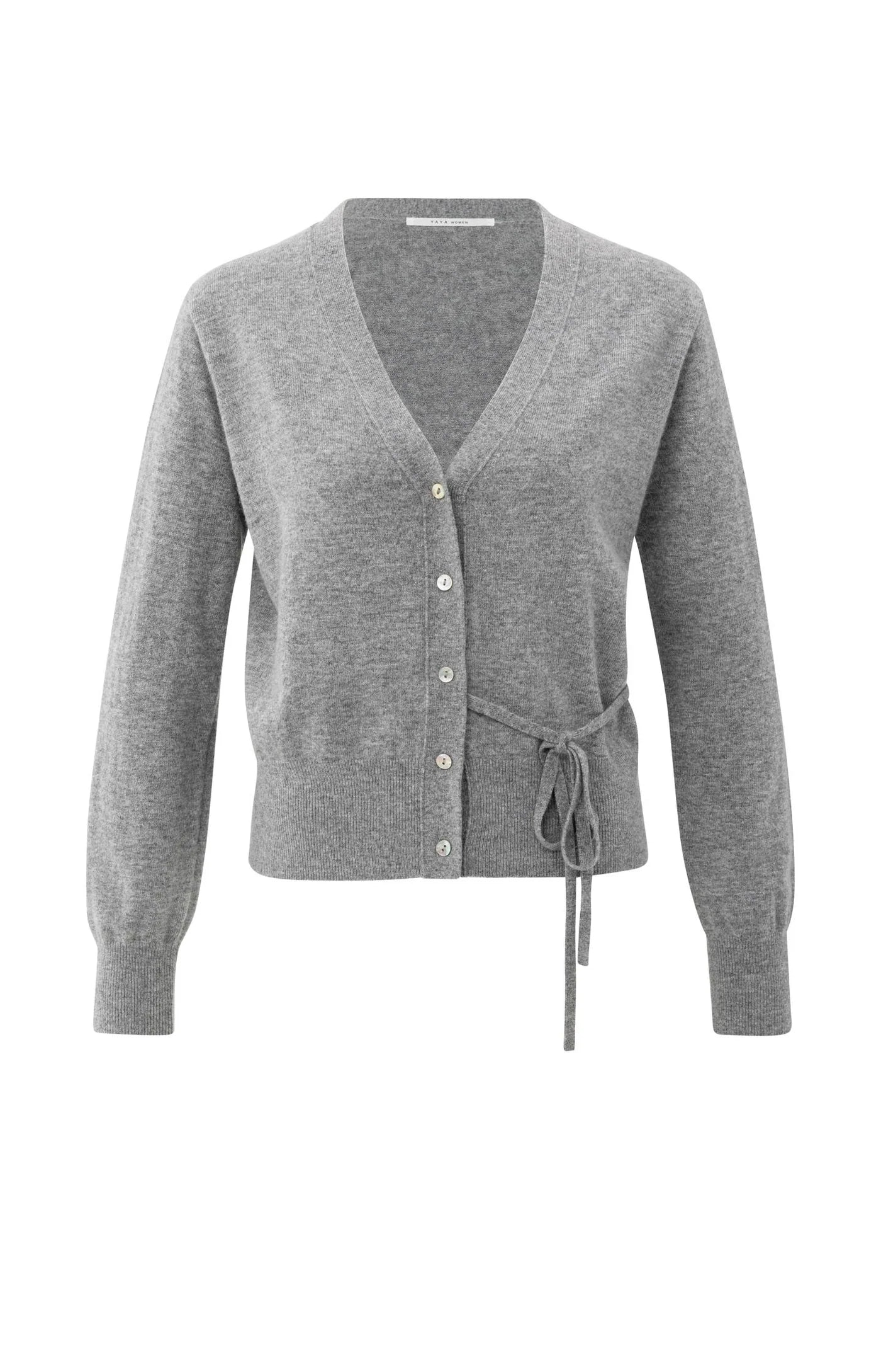 YAYA - Cardigan with tie waist in Medium Grey