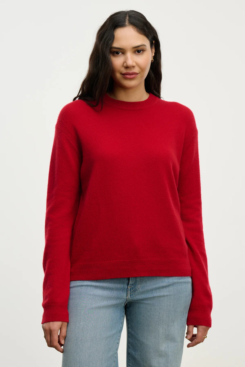 Velvet - Crystal - Cashmere Sweater in Red