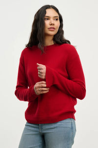 Velvet - Crystal - Cashmere Sweater in Red
