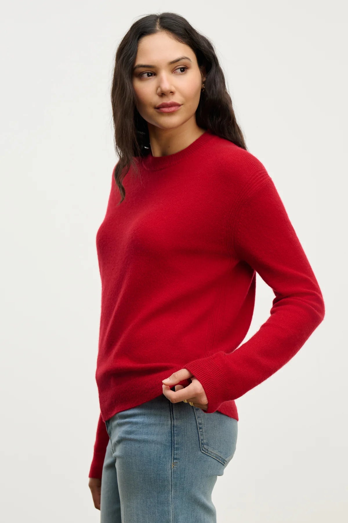 Velvet - Crystal - Cashmere Sweater in Red