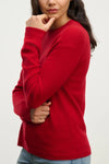 Velvet - Crystal - Cashmere Sweater in Red
