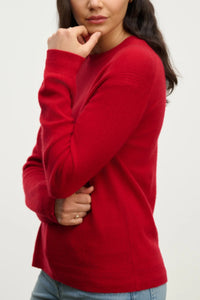 Velvet - Crystal - Cashmere Sweater in Red