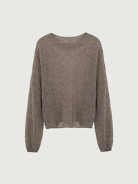 Meilleur Moment - Round Neck Sweater in Raw Velvet Brown