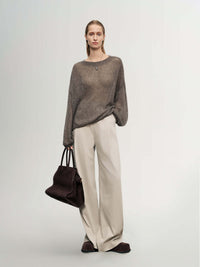 Meilleur Moment - Round Neck Sweater in Raw Velvet Brown