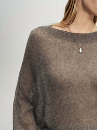Meilleur Moment - Round Neck Sweater in Raw Velvet Brown