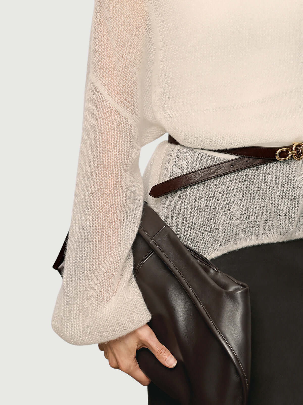Meilleur Moment - Round Neck Sweater in White