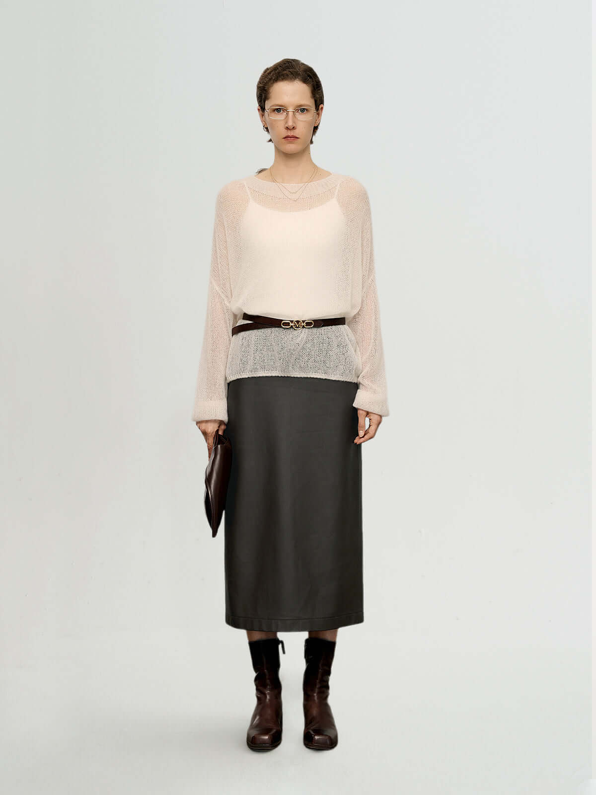 Meilleur Moment - Round Neck Sweater in White