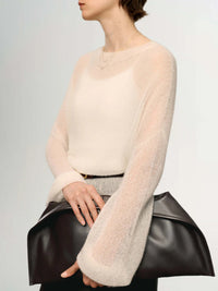 Meilleur Moment - Round Neck Sweater in White
