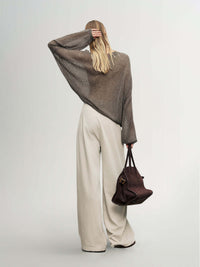 Meilleur Moment - Round Neck Sweater in Raw Velvet Brown