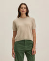 Velvet - Yara - Cashmere Top in Wheat