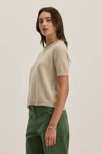 Velvet - Yara - Cashmere Top in Wheat