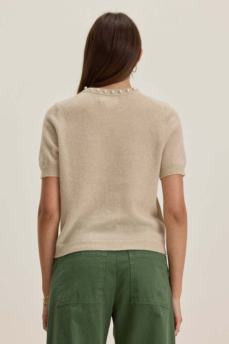 Velvet - Yara - Cashmere Top in Wheat