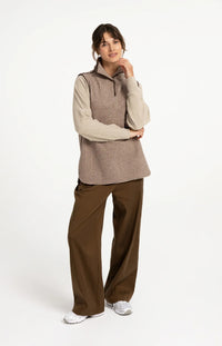 YAYA - Woven Check Wool mix spencer bodywarmer - Otter Brown