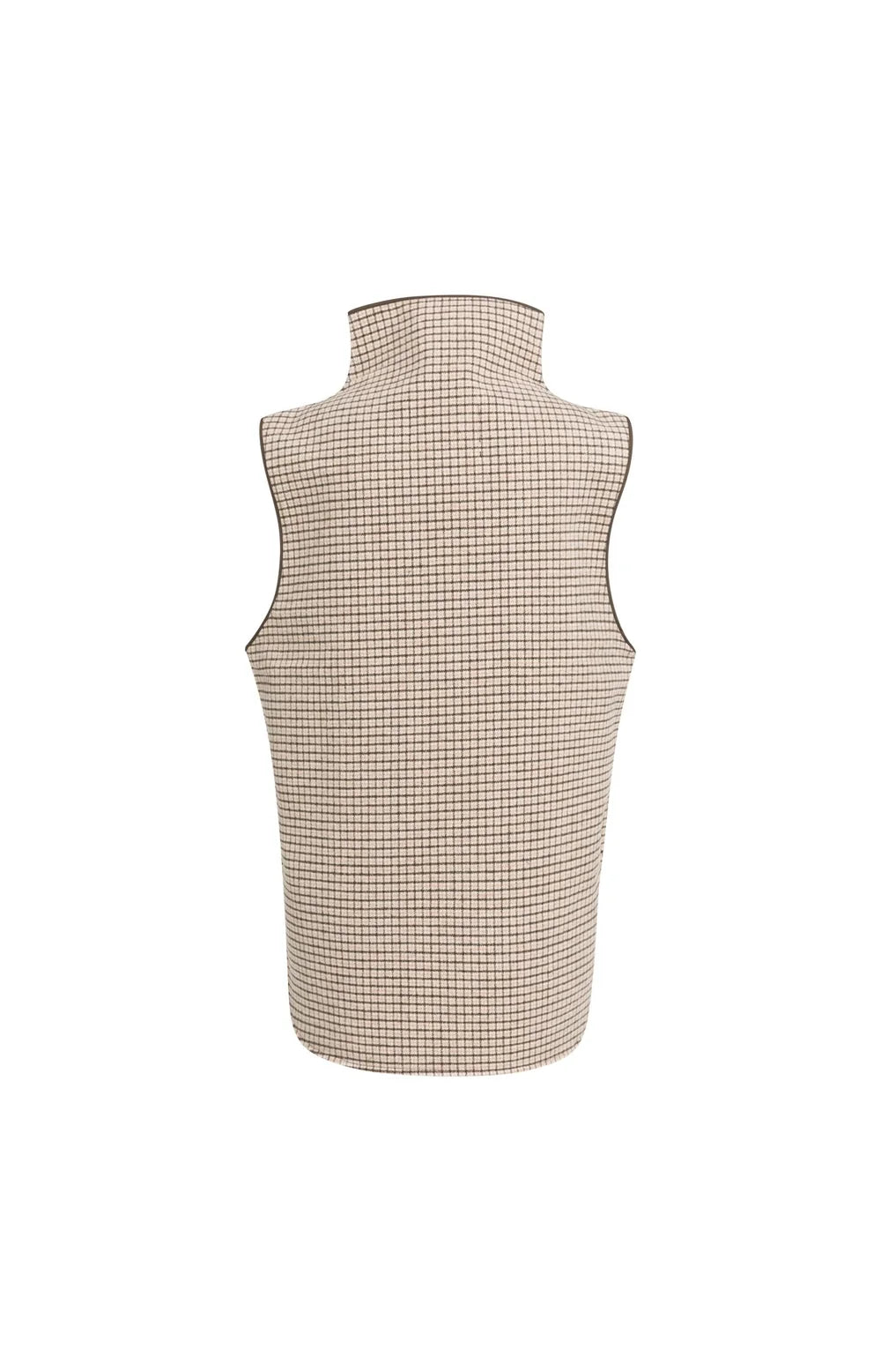 YAYA - Woven Check Wool mix spencer bodywarmer - Otter Brown