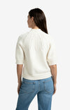 YAYA - Chunky knit sweater with cable details in Off White