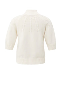 YAYA - Chunky knit sweater with cable details in Off White