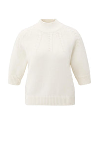 YAYA - Chunky knit sweater with cable details in Off White