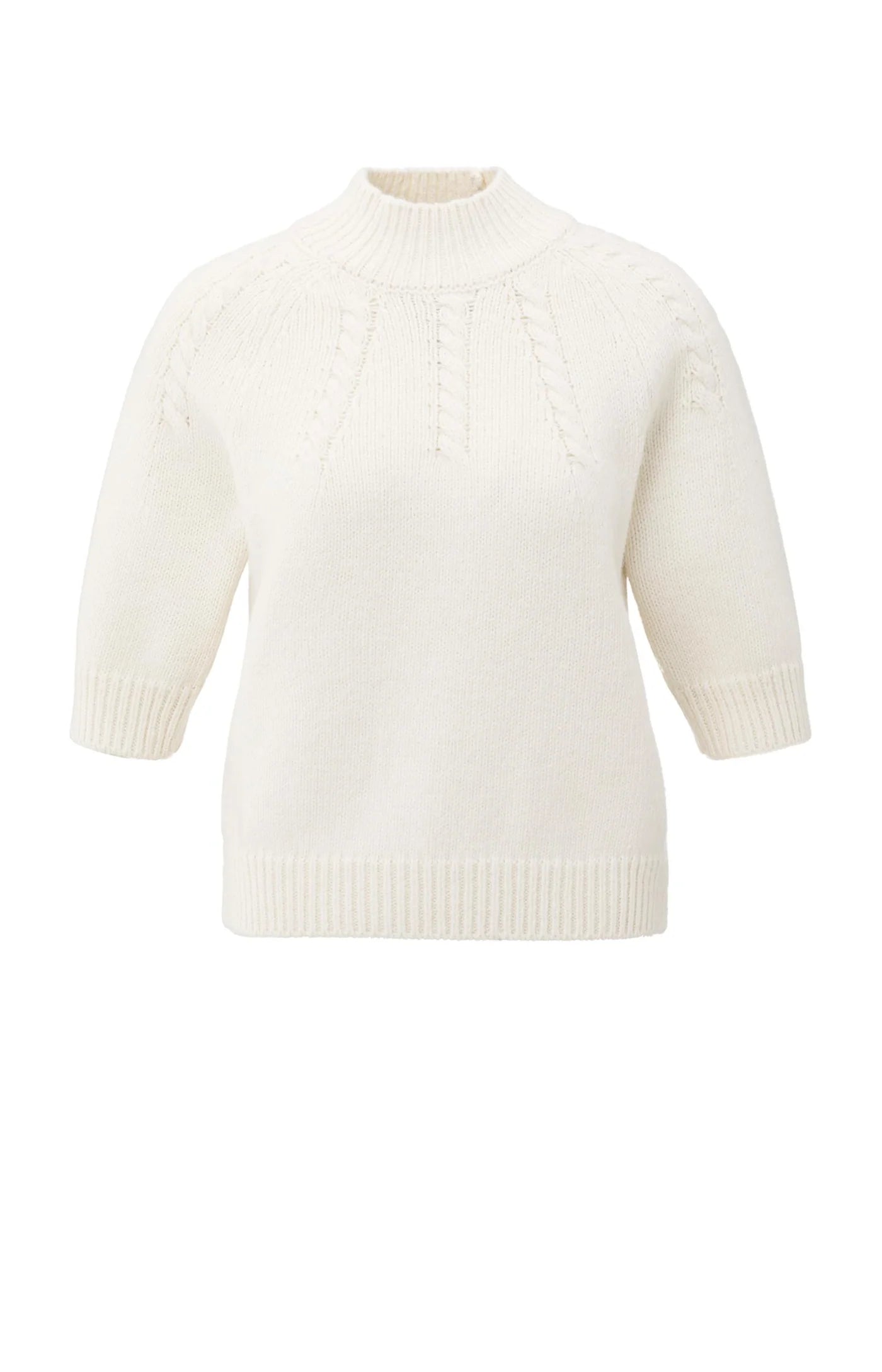 YAYA - Chunky knit sweater with cable details in Off White
