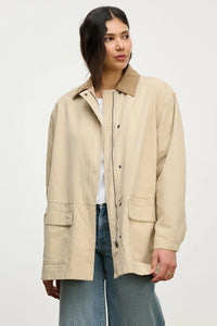 Velvet - Rosa - Cotton Canvas Jacket in Sand