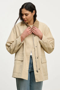 Velvet - Rosa - Cotton Canvas Jacket in Sand