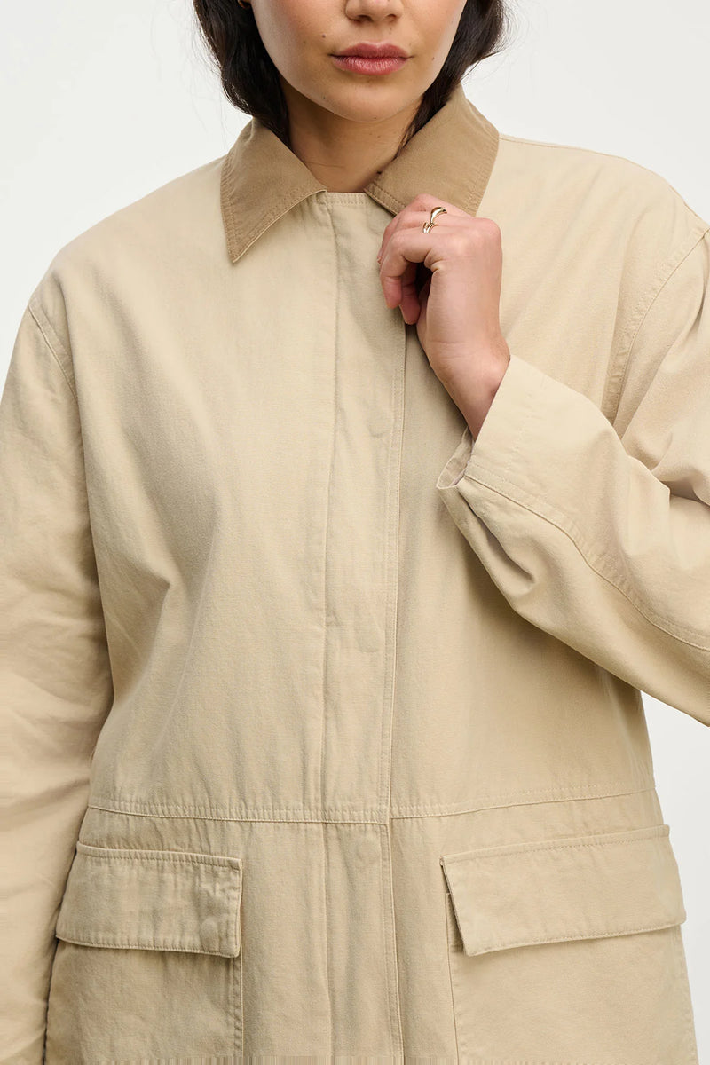 Velvet - Rosa - Cotton Canvas Jacket in Sand