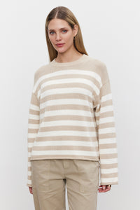 Velvet - Lex - Cotton Cashmere Top in Sable/Milk