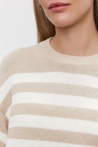 Velvet - Lex - Cotton Cashmere Top in Sable/Milk