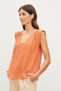 Velvet - Jayla - Cotton Gauze Sleeveless Top