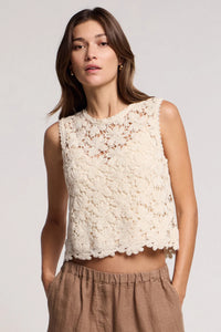 Velvet - Simona - Cotton Lace Top in Oat