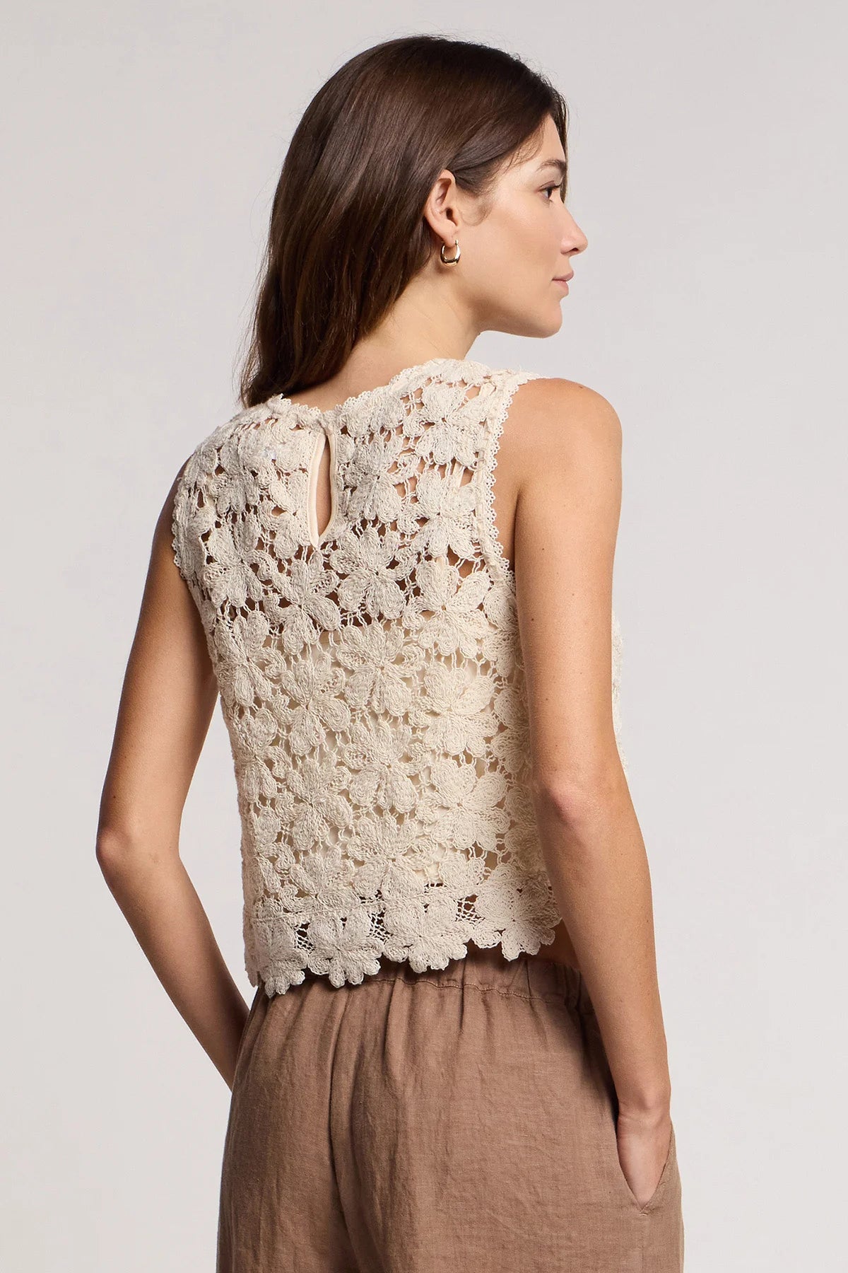 Velvet - Simona - Cotton Lace Top in Oat