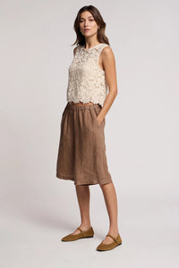 Velvet - Simona - Cotton Lace Top in Oat