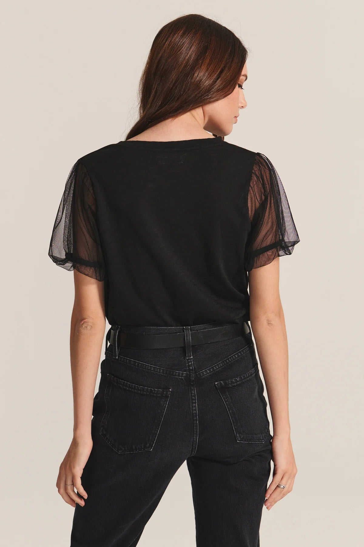 Velvet - Justine - Cotton Slub Novelty Tee in Black