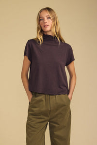 Velvet - Savi Cotton Slub Mock Neck Tee
