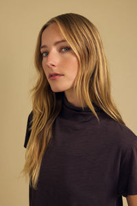 Velvet - Savi Cotton Slub Mock Neck Tee