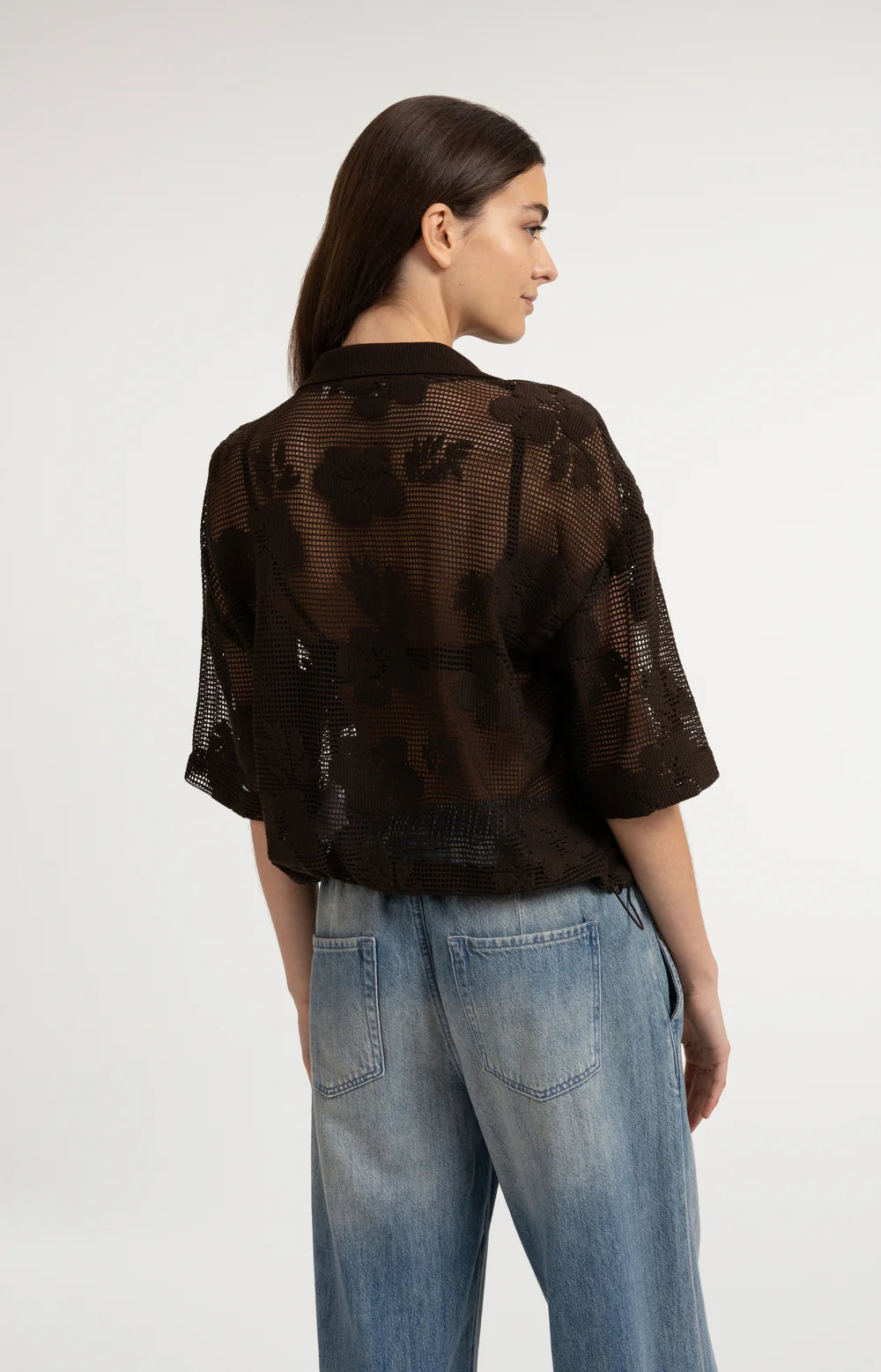 YAYA - Crochet Jacket with Floral Pattern