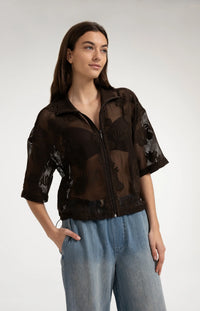 YAYA - Crochet Jacket with Floral Pattern